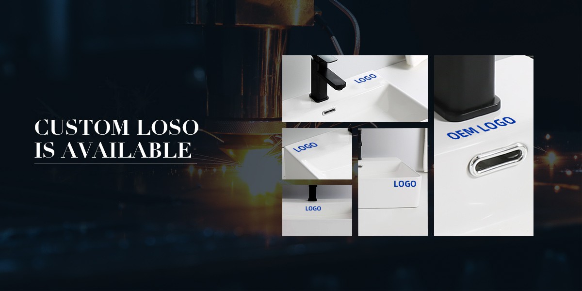 Marble Ceramic Basin Customized logo